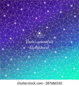 Abstract cell triangle background. Geometric color design. Good for card, invitation, greeting, presentation, marketing materials, tile, wall decor, house and furniture decoration. Vector illustration