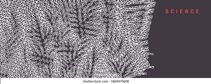 Abstract cellular background. Cell membrane structure in motion. 3D scientific vector illustration for medicine, science, technology or chemistry.
