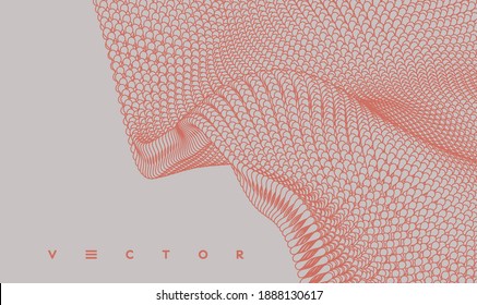 Abstract cellular background. Cell membrane structure in motion. 3D scientific vector illustration for medicine, science, technology or chemistry.