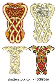 abstract celtic color design works - zoomorph motifs