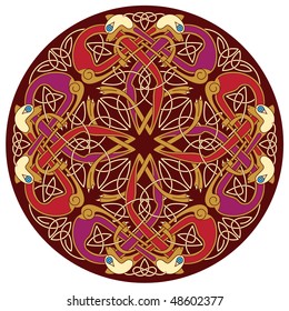 abstract celtic color design works - zoomorph motifs