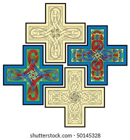 abstract celtic color design works - zoomorph motifs