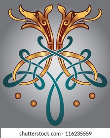 Abstract Celtic design for your artwork and tattoos - zoomorph motifs