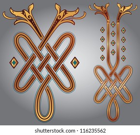 Abstract Celtic design for your artwork and tattoos - zoomorph motifs