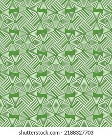 Abstract Celtic Knot Lines Seamless Vector Pattern Minimalist Psychedelic Hypnotic Pattern Retro Minimalist Design Perfect for Home Interior Design or Upholstery Fabric Allover Print Green Tones