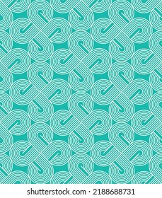 Abstract Celtic Knot Lines Seamless Vector Pattern Minimalist Psychedelic Hypnotic Pattern Retro Minimalist Design Perfect for Home Interior Design or Upholstery Fabric Allover Print Tiffany Blue Tone