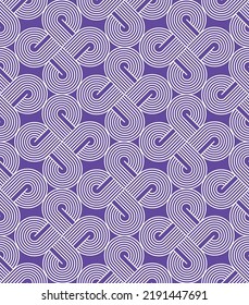 Abstract Celtic Knot Lines Seamless Vector Pattern Minimalist Psychedelic Hypnotic Pattern Retro Minimalist Design Perfect for Home Interior Design or Upholstery Fabric Allover Print Purple Tones