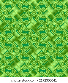 Abstract Celtic Knot Lines Seamless Vector Pattern Minimalist Psychedelic Hypnotic Pattern Retro Minimalist Design Perfect for Home Interior Design or Upholstery Fabric Allover Print Lime Green Tones