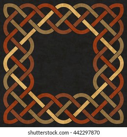 Abstract Celtic knotwork pattern, textured seamless vector illustration