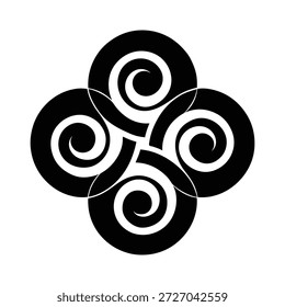 Ornamento espiral entrelazado de estilo celta Abstractas - símbolo de vórtice geométrico circular