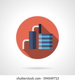 Abstract cement factory. Round flat color icon