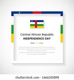 Ilustración resumida del marco cuadrado de la bandera de la República Centroafricana. Elegante marco de país con texto para el Día de la Independencia de la República Centroafricana.