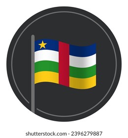 Abstract Central African Republic Flag Flat Icon in Circle Isolated on White Background