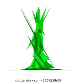 Abstract centurion form. Emerald green sharp edges. Roman soldier Vector. Segmented lorica idea. EPS 10.