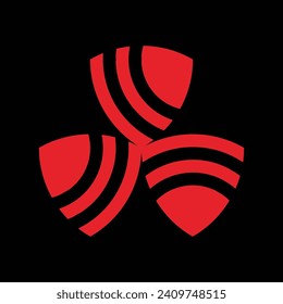 DISEÑO ABSTRACTO CERAMIC MOTIF REPRODUCIDO EN FONDO ROJO Y NEGRO
