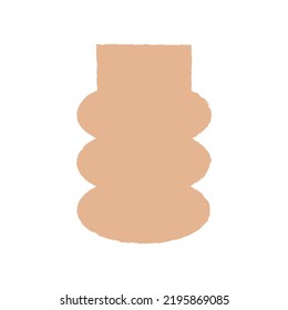 Abstract ceramic vase. Pottery vector illustration on isolated background. Bohemian hygge concept