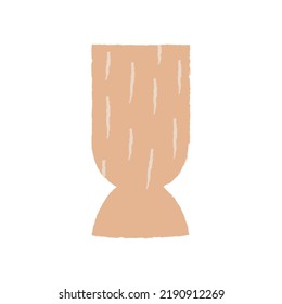 Abstract ceramic vase with texture. Pottery vector illustration on isolated background. Bohemian hygge concept