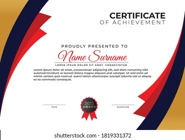 Certificado abstracto de logro con diseño moderno
