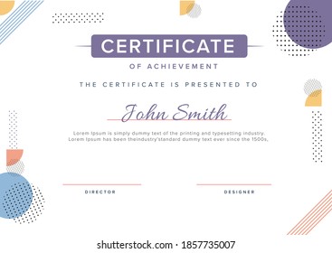 Abstract Certificate Of Achievement Template Layout in White Color.