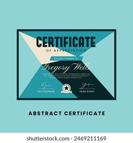 Abstract Certificate Appreciation Design Template.