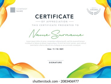Abstract certificate of appreciation template
