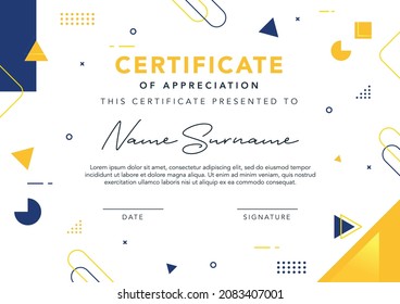 Abstract certificate of appreciation template design