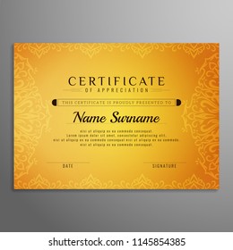 Abstract certificate artistic vector background design