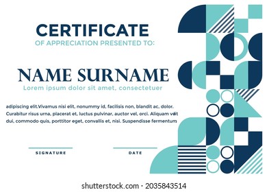 abstract certificate design template in flat design