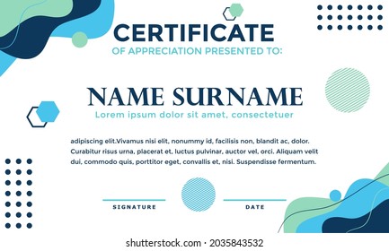abstract certificate design template in flat design