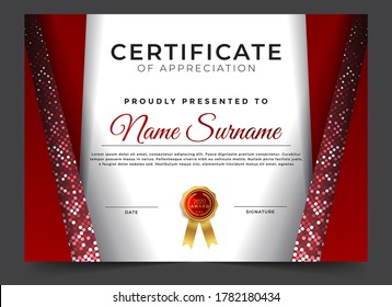 Abstract certificate design template with modern elements and shapes
