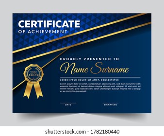 Certificate Achievements Design Template Abstract Shapes Stock Vector ...