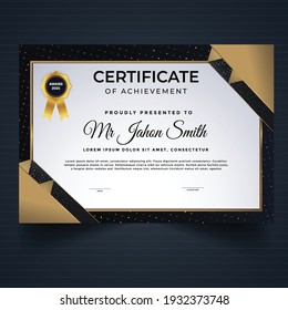 Plantilla de diseño de certificado abstracto con elementos y formas modernos