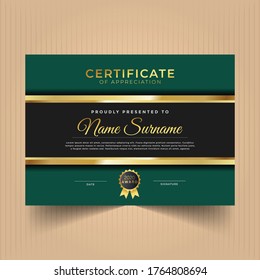 Abstract certificate diploma design template with geometric shapes
