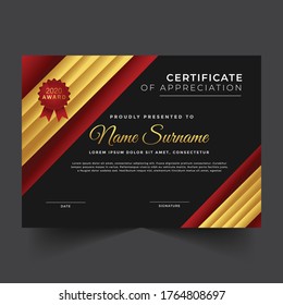 Plantilla de diseño de diploma de certificado abstracto con formas geométricas