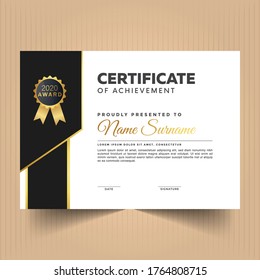 Abstract certificate diploma design template with geometric shapes