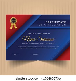 Abstract certificate diploma design template with geometric shapes