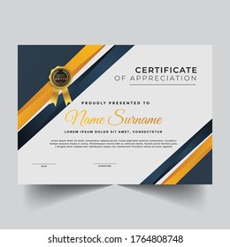 Abstract certificate diploma design template with geometric shapes