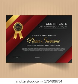 Abstract certificate diploma design template with geometric shapes