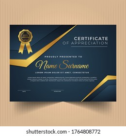 Abstract certificate diploma design template with geometric shapes