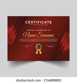 Plantilla de diseño de diploma de certificado abstracto con formas geométricas