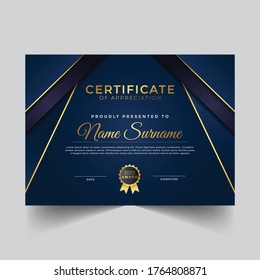 Abstract certificate diploma design template with geometric shapes