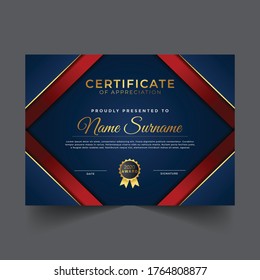 Plantilla de diseño de diploma de certificado abstracto con formas geométricas