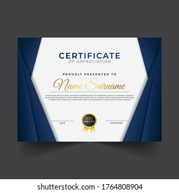 Abstract certificate diploma design template with geometric shapes