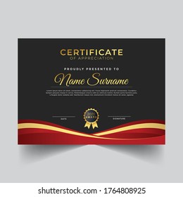 Abstract certificate diploma design template with geometric shapes