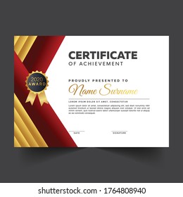 Abstract certificate diploma design template with geometric shapes