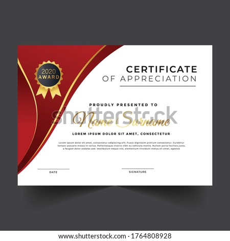 Abstract certificate diploma design template with geometric shapes