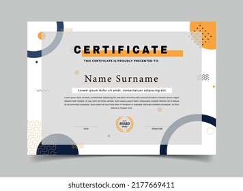 Abstract certificate or diploma. Documents for rewarding successful students, presentation of best at graduation. Reward for completing full course. Template or mockup. Flat vector illustration