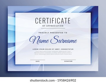 abstract certificate of recognition template design