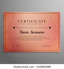 Abstract certificate stylish background design vector