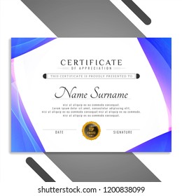 Abstract certificate template design